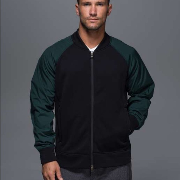Lululemon Athletica Black and Green Bomber Jacket - Picture 1 of 11